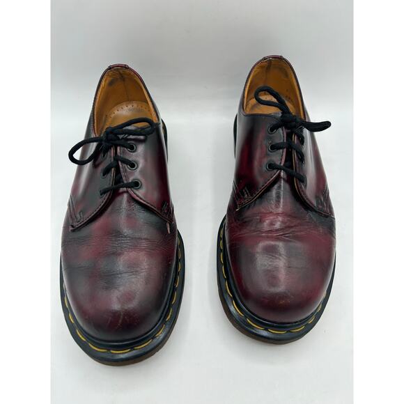 RARE Dr. Marten vintage 3 Oxford shoe eye rub off oxblood MADE IN ENGLAND SZ8 - Picture 5 of 12